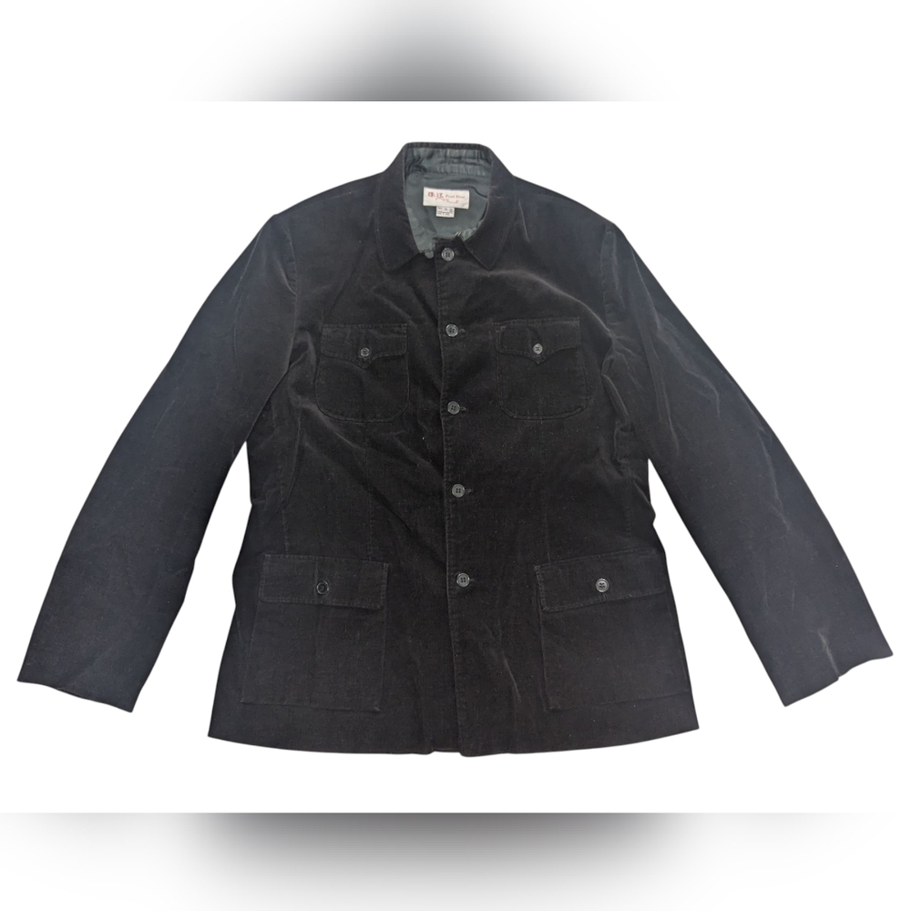 Vintage Mens Pearl River Black Corduroy Jacket Size XL, 1990s, Satin Lined